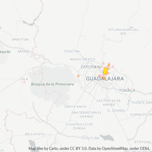 44379 Mapa de calor de densidad empresarial