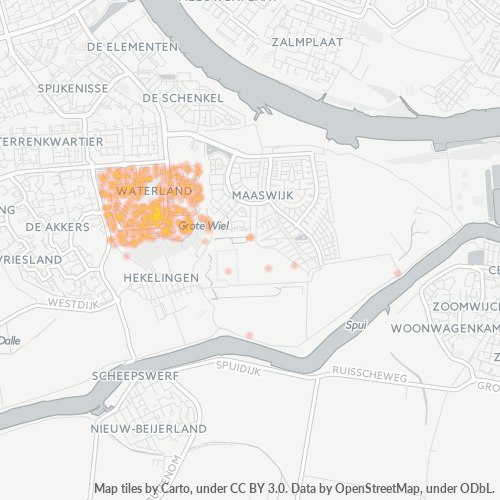 Heatmap voor postcode 3205