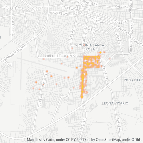 97280 Mapa de calor de densidad empresarial