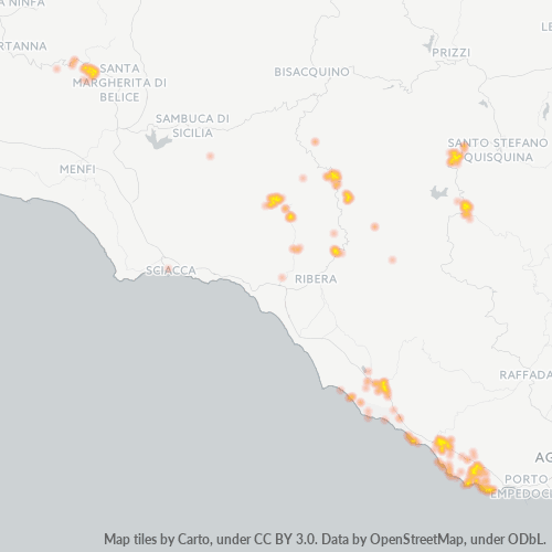 Mappa di calore per cap 92010
