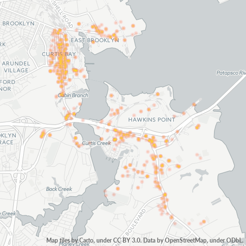 21226 Business Density Heatmap