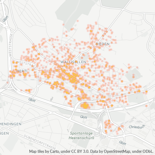 Heatmap für postleitzahl 8304
