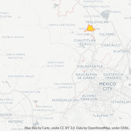 54605 Mapa de calor de densidad empresarial