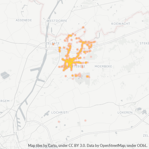 Heatmap voor postcode 9185
