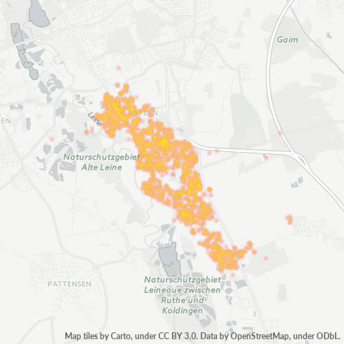 Heatmap für plz 30880