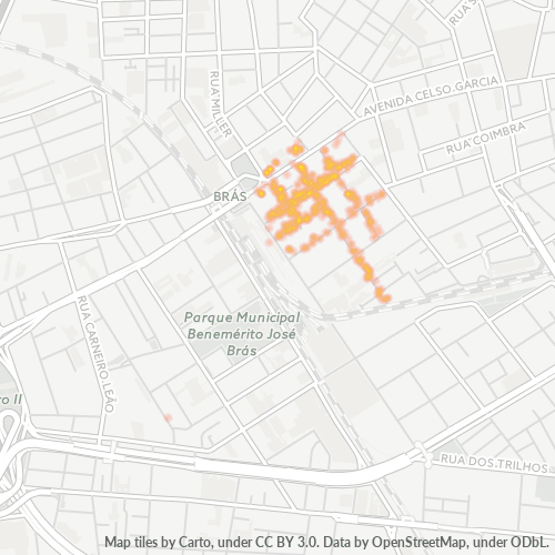 03050-000 Mapa de calor de densidad empresarial