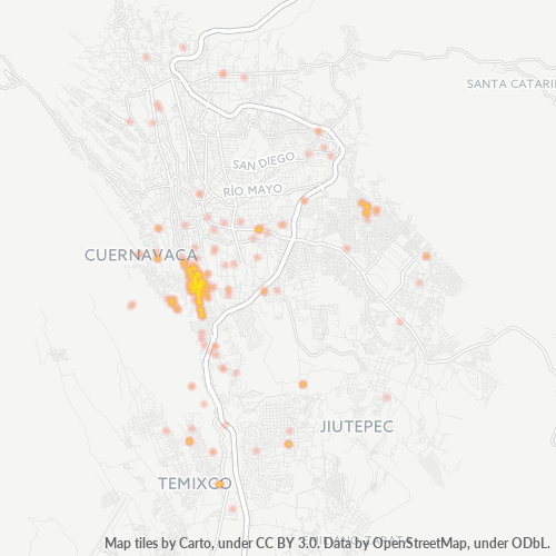62050 Mapa de calor de densidad empresarial
