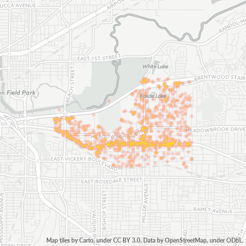 76103 Business Density Heatmap