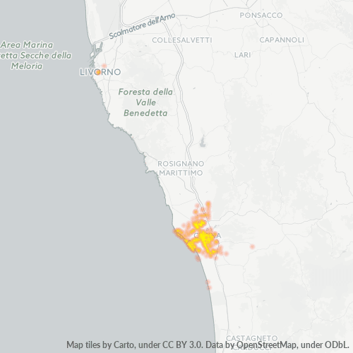 Mappa di calore per cap 57023