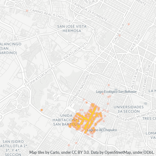 72474 Mapa de calor de densidad empresarial