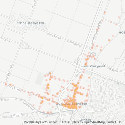 Heatmap voor postcode 1461