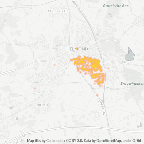 Heatmap voor postcode 5705