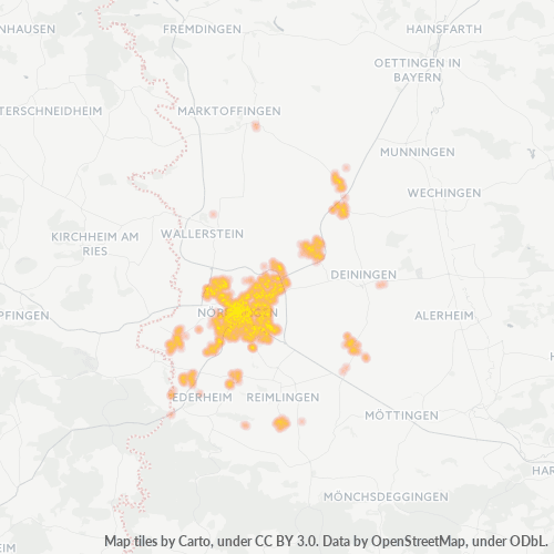 Heatmap für plz 86720