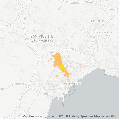 03009 Mapa de calor de densidad empresarial
