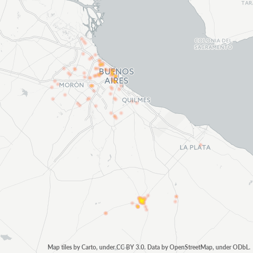 1980 Mapa de calor de densidad empresarial