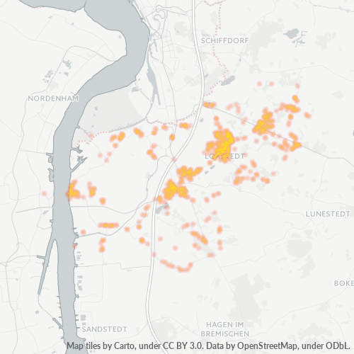 Heatmap für plz 27612