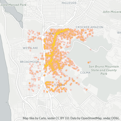 94014 Business Density Heatmap