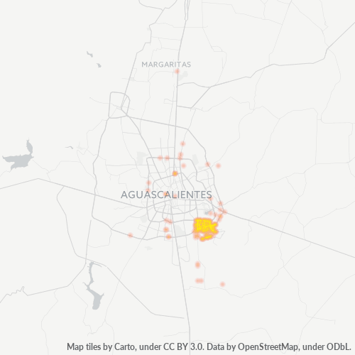20298 Mapa de calor de densidad empresarial