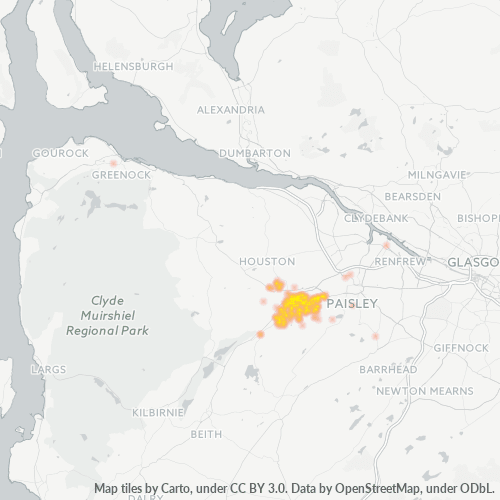 PA5 Business Density Heatmap