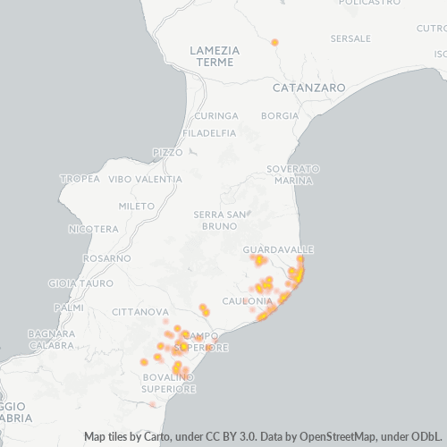 Mappa di calore per cap 89040