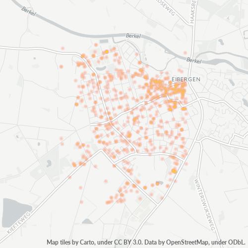Heatmap voor postcode 7151