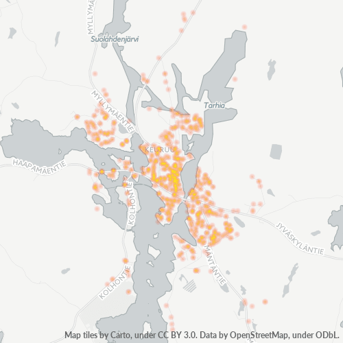 42700 Yritystiheys lämpökarttana