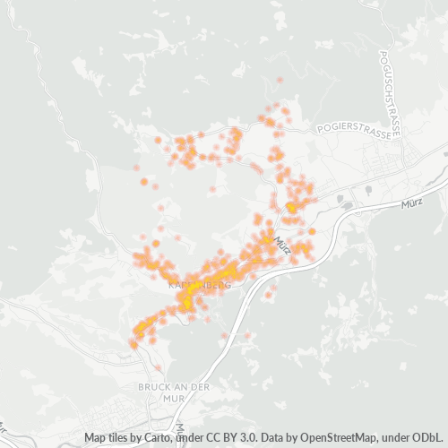 Heatmap für postleitzahl 8605