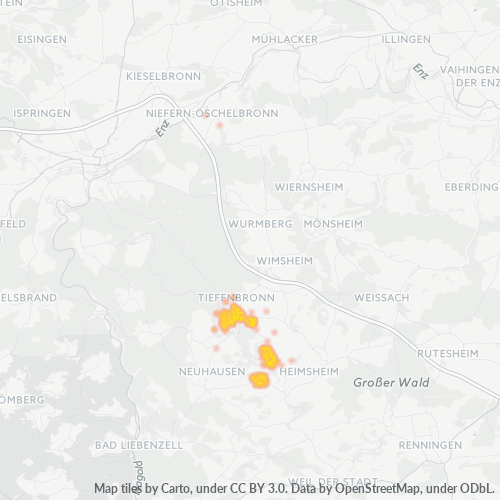 Heatmap für plz 75233