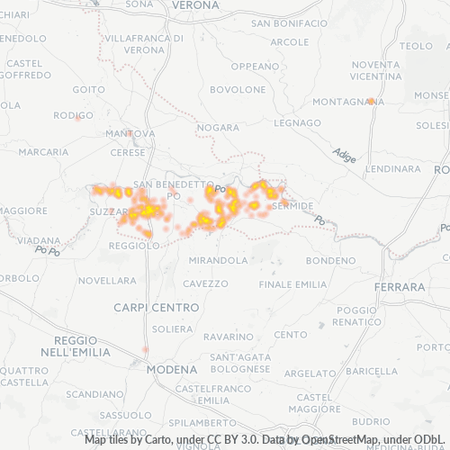 Mappa di calore per cap 46020