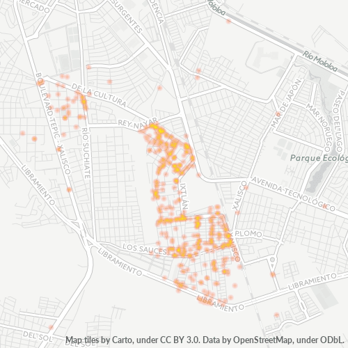 63197 Mapa de calor de densidad empresarial