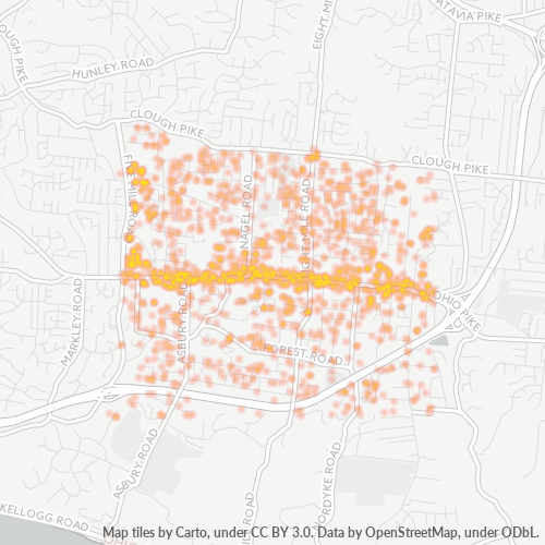45255 Business Density Heatmap