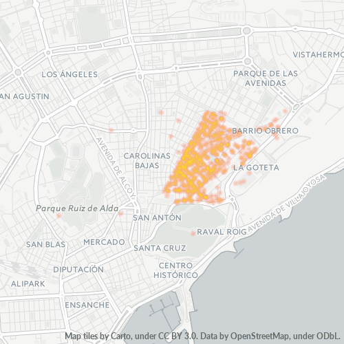 03013 Mapa de calor de densidad empresarial