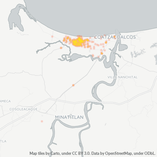 96536 Mapa de calor de densidad empresarial
