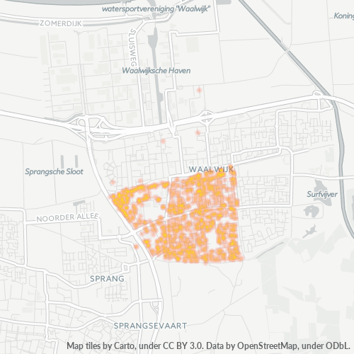 Heatmap voor postcode 5144