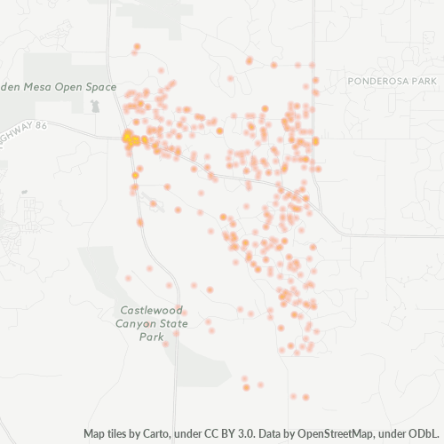 80116 Business Density Heatmap