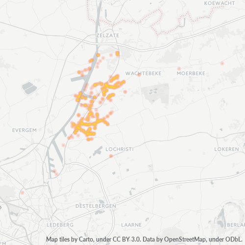 Heatmap voor postcode 9042