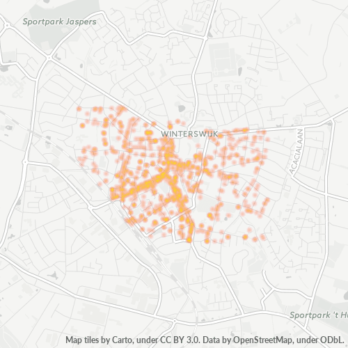 Heatmap voor postcode 7101