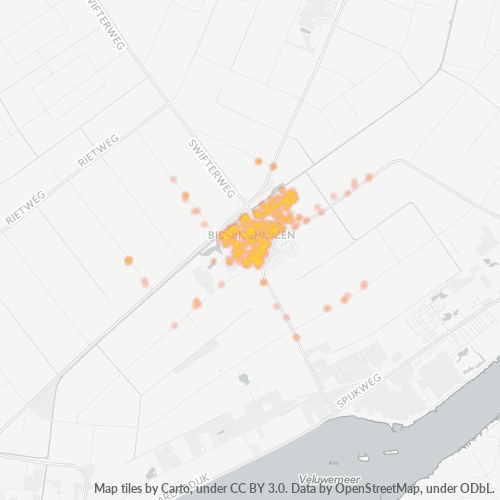 Heatmap voor postcode 8256