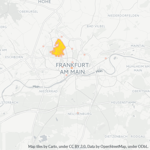 Heatmap für plz 60431