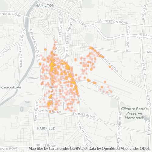 45015 Business Density Heatmap