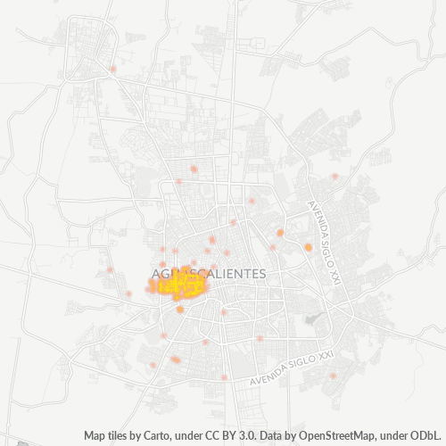 20070 Mapa de calor de densidad empresarial