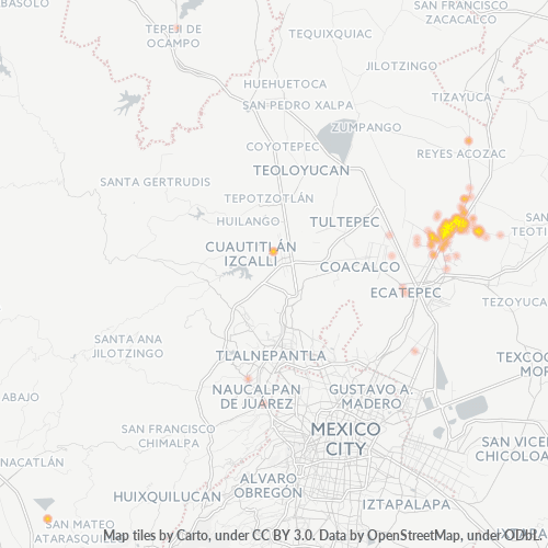55760 Mapa de calor de densidad empresarial