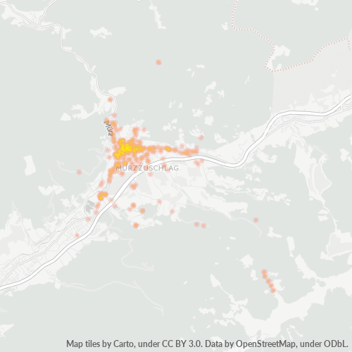 Heatmap für postleitzahl 8680