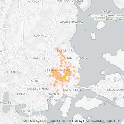 00580 Yritystiheys lämpökarttana