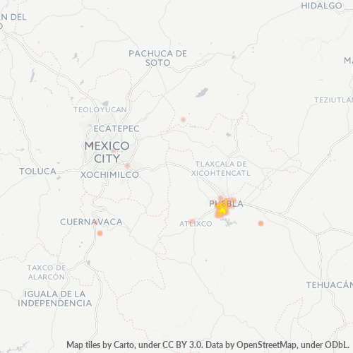 72470 Mapa de calor de densidad empresarial