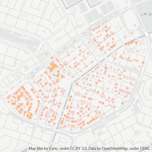 Heatmap voor postcode 1323