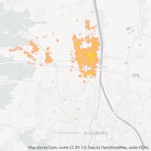 Heatmap für plz 86368