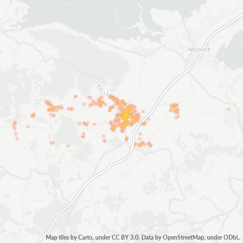 Heatmap für plz 36103