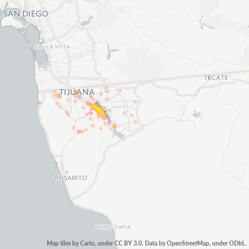 22115 Mapa de calor de densidad empresarial