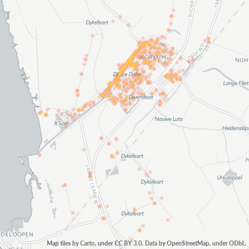 Heatmap voor postcode 8711